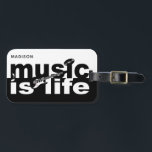 Music Is Life custom name Luggage Tag<br><div class="desc">See my store for more items with this design.</div>