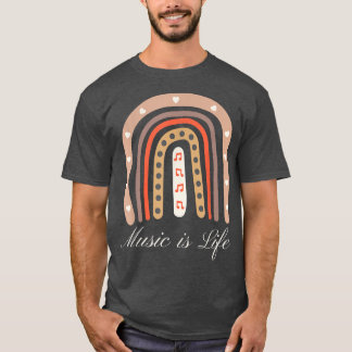 Music Is Life Music-lover Boho Rainbow Hippie Wome T-Shirt