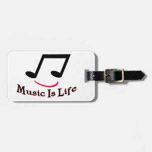 Music Is Life Musical Note Luggage Tag