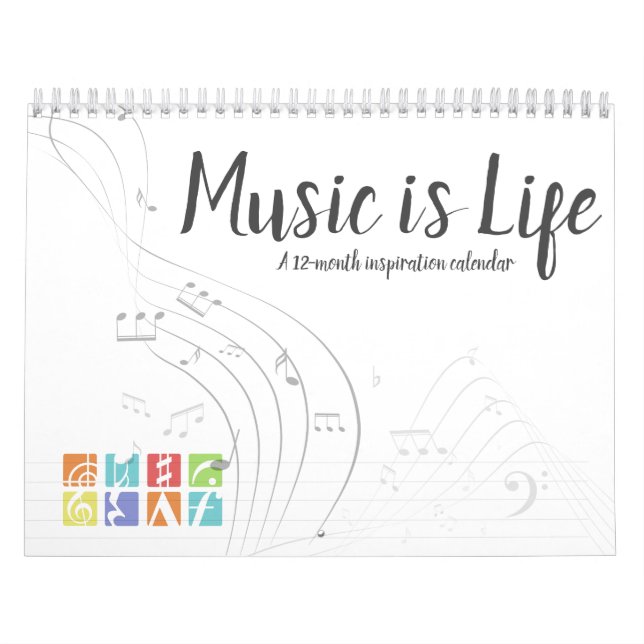 Music Is Life - Musical Symbols Calendar (Cover)