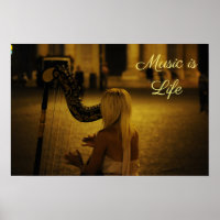 Music is Life quote Harp classical instrument