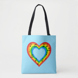 Music is Love Rainbow Heart Bag