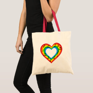 Music is Love Rainbow Heart Tote Bag