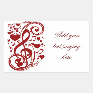 Music is love_ rectangular sticker