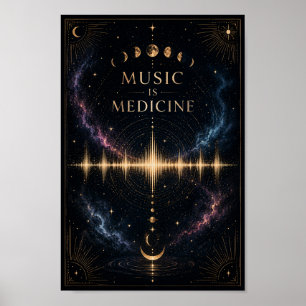 Music Is Medicine Poster Celestial Soundwave