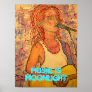 music is moonlight art poster