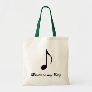 Music is my Bag funny pun tote bag