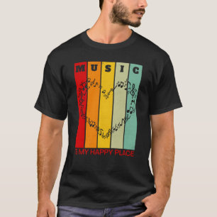 Music is My Happy Place Valentine Musician Singer T-Shirt