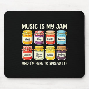 Music Is My Jam Music Lover Music Teacher Back To  Mouse Pad