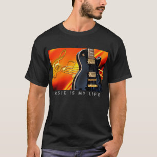 Music Is my Life Electric Guitar Photo T-shirt