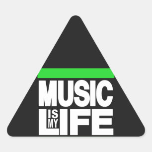 Music is My Life Green Triangle Sticker