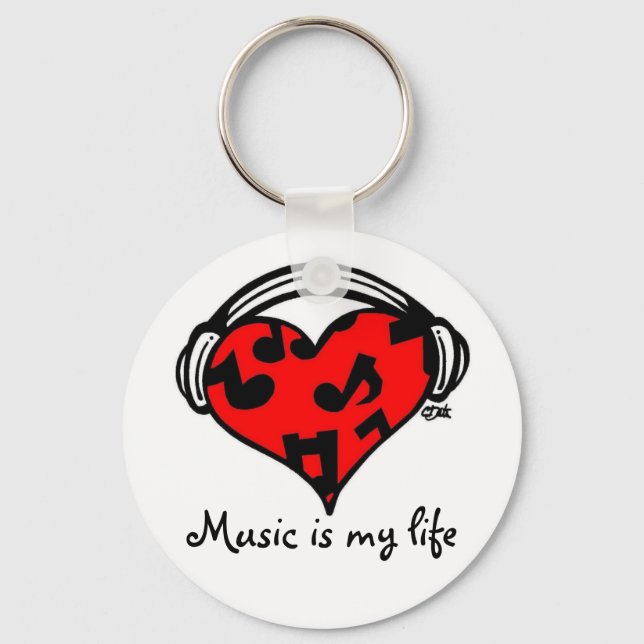 Music is my life-Keychain Key Ring (Front)