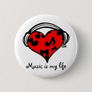 Music is my life-Pin 6 Cm Round Badge