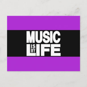 Music is My Life Purple Postcard