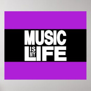 Music is My Life Purple Poster