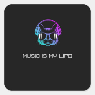 Music is My Life Square Sticker