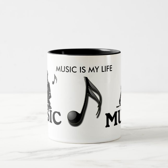 Music is my life Two-Tone coffee mug (Center)