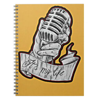 Music Is My Life - Vintage Microphone Drawn  Notebook