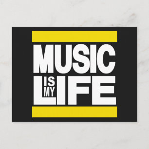 Music is My Life Yellow Postcard