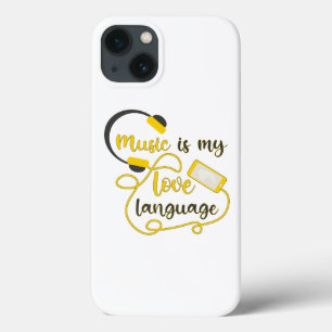 Music is my love language romantic phrase iPhone 13 case