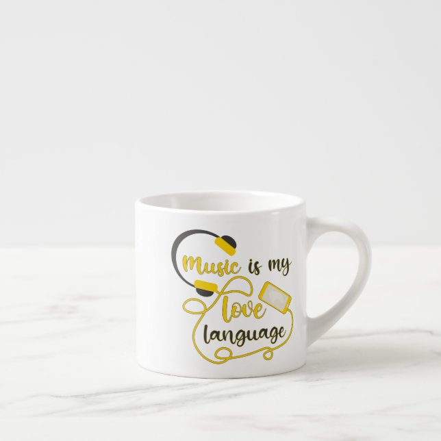 Music is my love language romantic phrase espresso cup (Right)