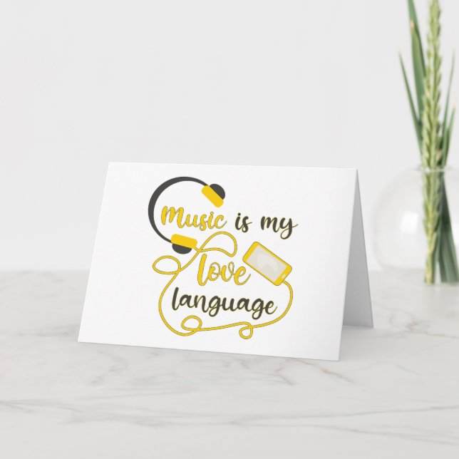 Music is my love language romantic phrase thank you card (Front)