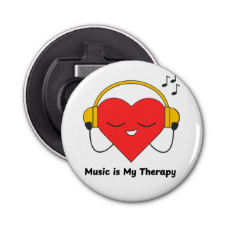 Music Is My Therapy – Inspiring Music Lover Quote  Bottle Opener