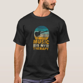 Music Is My Therapy Instrument Electric Bass Guit T-Shirt