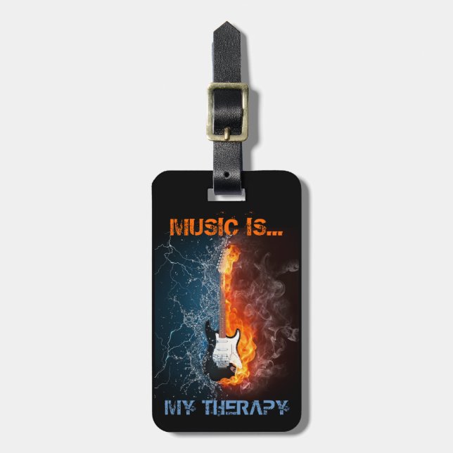 MUSIC IS MY THERAPY LUGGAGE TAG (Front Vertical)