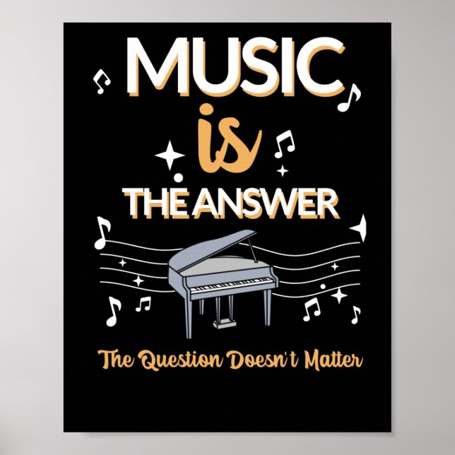 Music Is The Answer - The Question Doesn't Sticker Poster (Front)