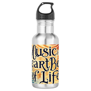 Music Is The Heartbeat Of Life 2 532 Ml Water Bottle