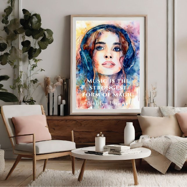 Music Is The Strongest Form Of Magic Quote Poster (Music Is The Strongest Form Of Magic Quote Poster)