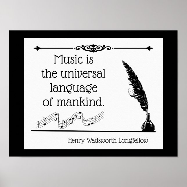 Music is the universal language of mankind quote poster (Front)