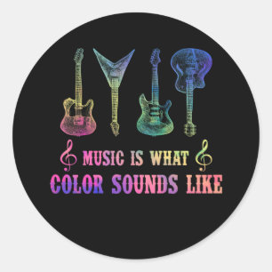 Music Is What Color Sounds Like Classic Round Sticker