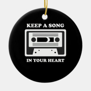 Music Keep A Song In Your Heart Ceramic Ornament