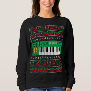 Music Keyboard Ugly Christmas Sweater Xmas Lights