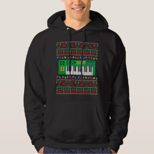 Music Keyboard Ugly Christmas Sweater Xmas Lights 