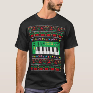 Music Keyboard Ugly Christmas Sweater Xmas Lights 