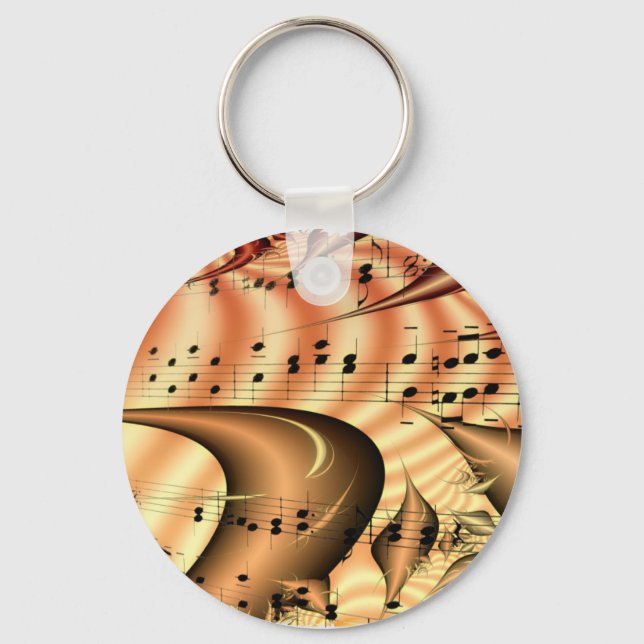 Music Keys Notes World Destiny Art Digital Key Ring (Front)