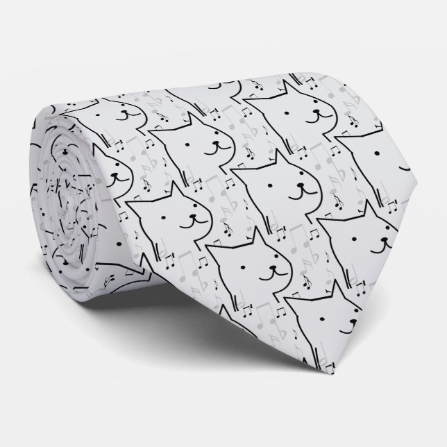 music kittens pattern tie (Rolled)