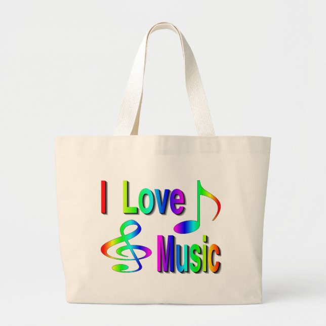 Music Large Tote Bag (Front)