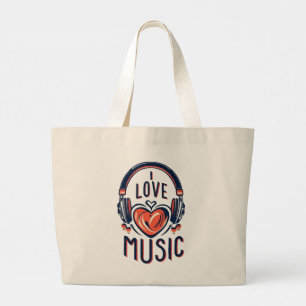 music large tote bag