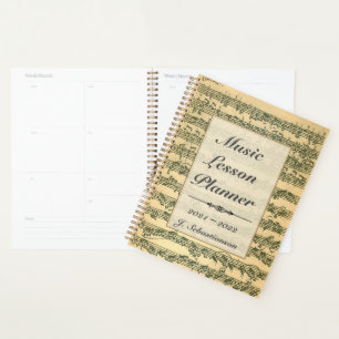 Music Lesson Bach Manuscript Editable Planner