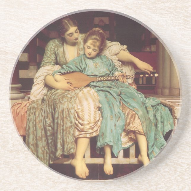 Music Lesson by Lord Frederic Leighton Coaster (Front)