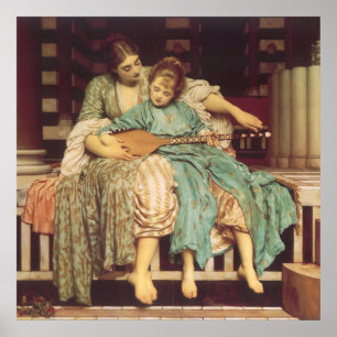 Music Lesson by Lord Frederic Leighton Poster