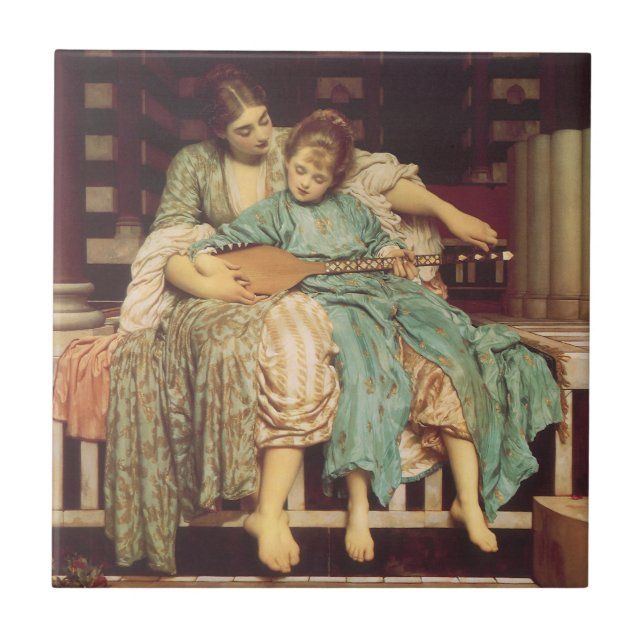 Music Lesson by Lord Frederic Leighton Tile (Front)