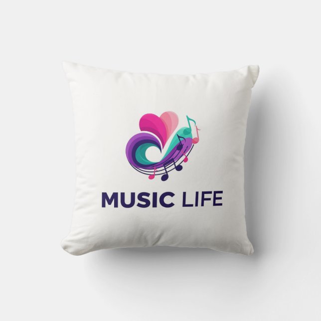 Music life t-shirt cushion (Front)