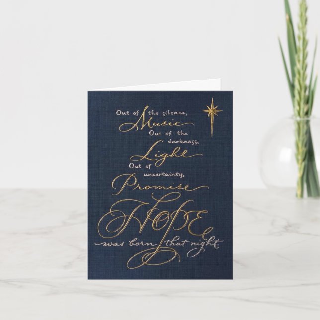 Music, Light, and Promise Christmas Greeting Card (Front)