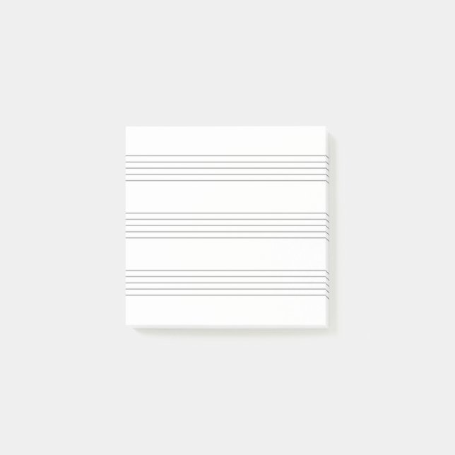 Music lines, minimalistic, square post-it notes (Front)