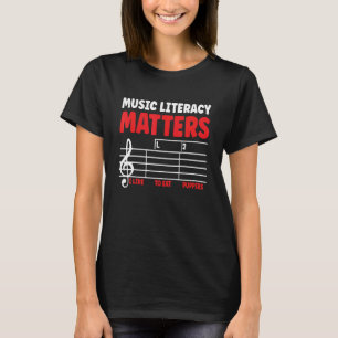 Music Literacy Matters I Like To Eat Puppies 36 T-Shirt